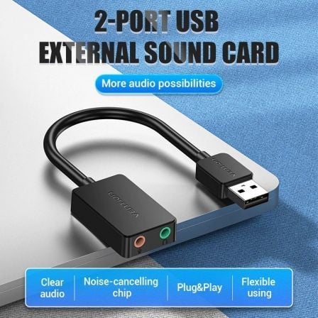 Vention Tarjeta de Sonido CDYB0 2.1 Negro